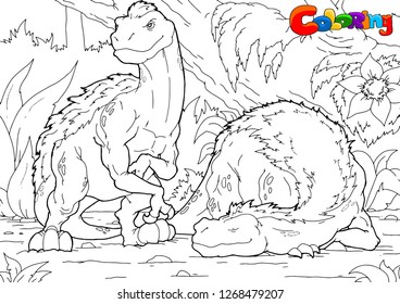 Coloring book spinosaurus dinosaur coloring page stock vector royalty free
