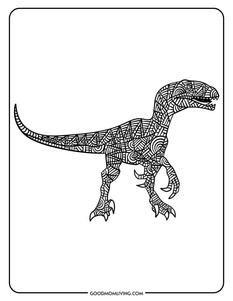 T rex coloring page printables free for kids