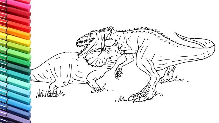How to draw indominus rex vs triceratops