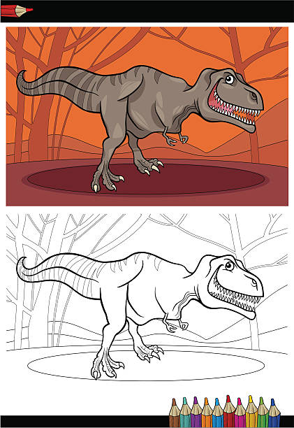 Tyrannosaurus rex dinosaur for coloring stock illustration