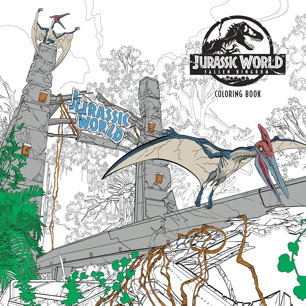 Jurassic world fallen kingdom adult coloring book universal studios books