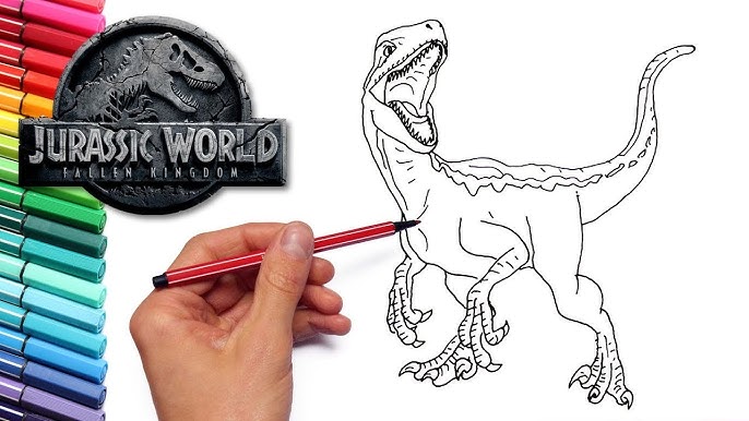 Drawing and coloring jurassic world logo