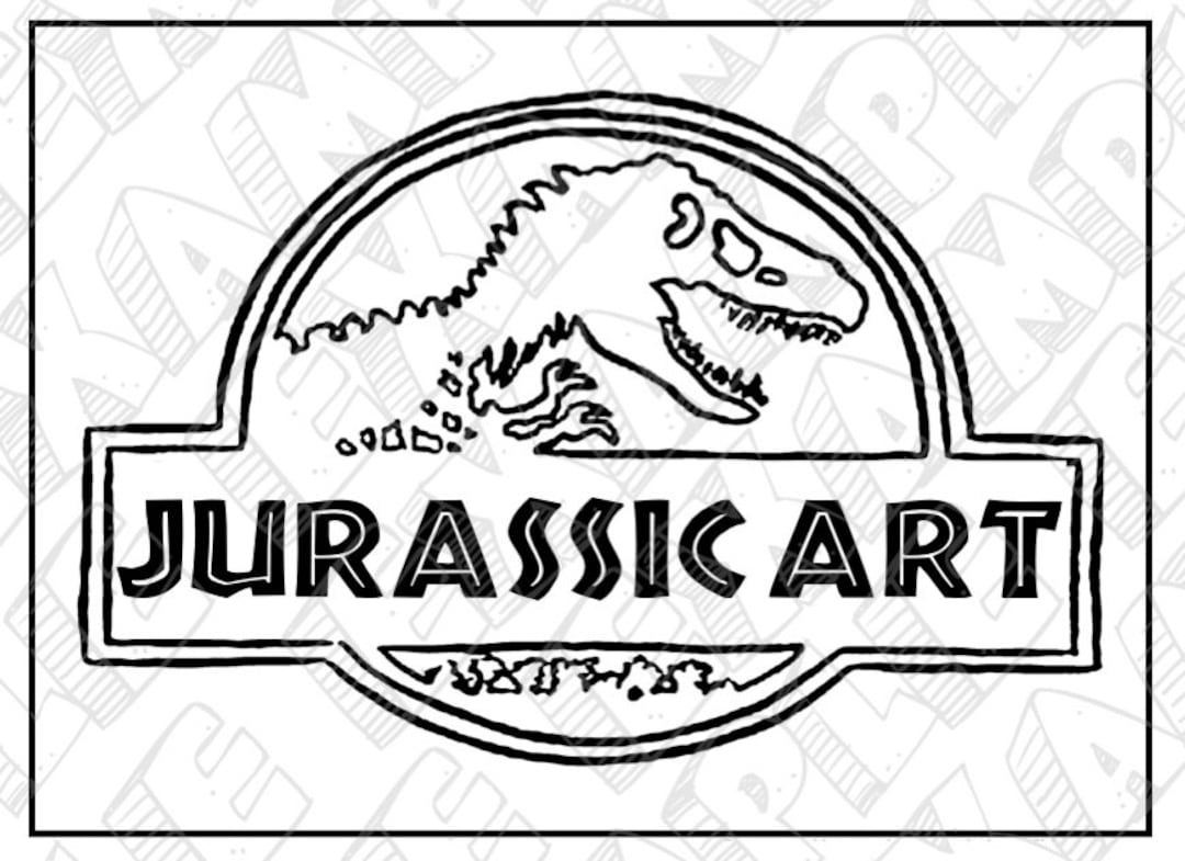Pdf jurassic art sign themed dinosaur sign party zone paleo caveman play on jurassic park