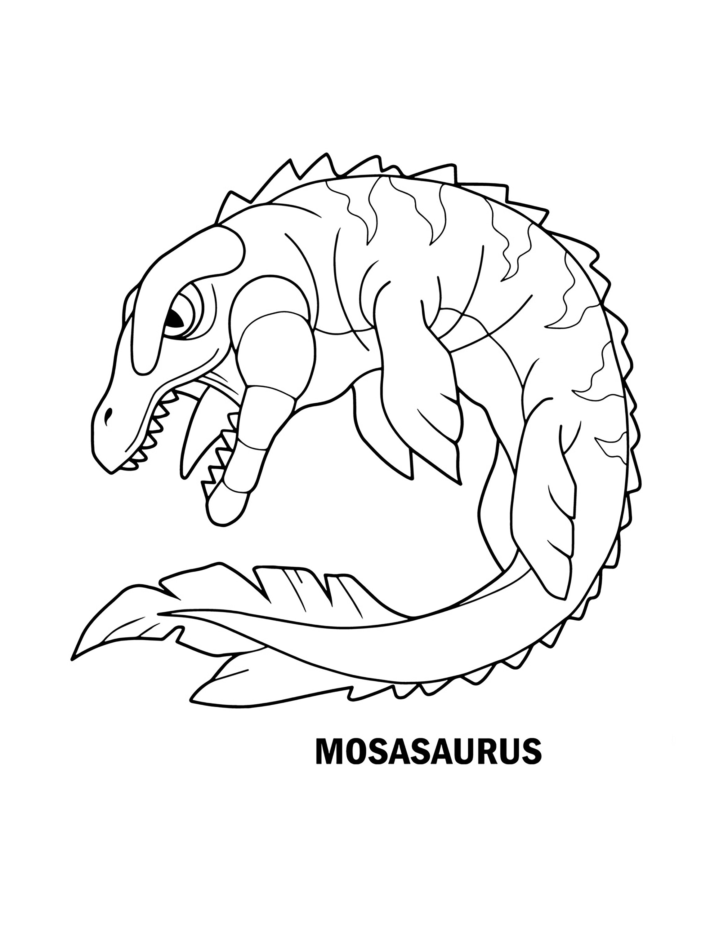 Easy digital printable coloring book for kids dinosaurs pages