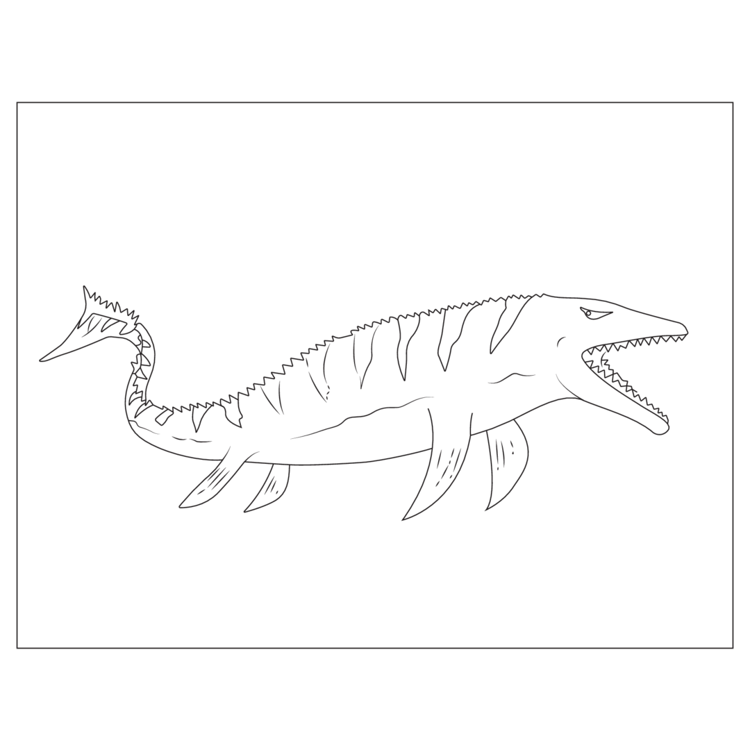 Mosasaurus coloring page
