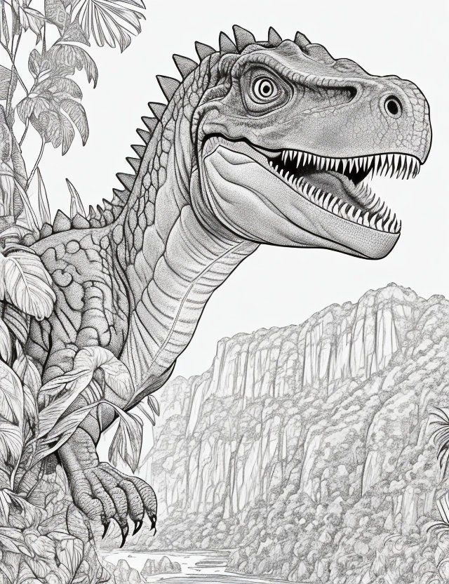 Realistic dinosaur coloring pages t