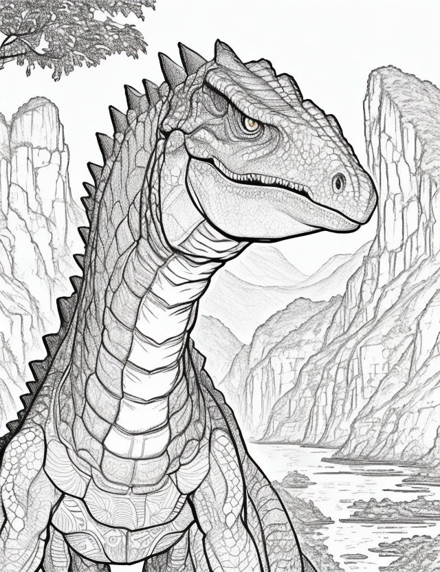 Realistic dinosaur coloring pages t
