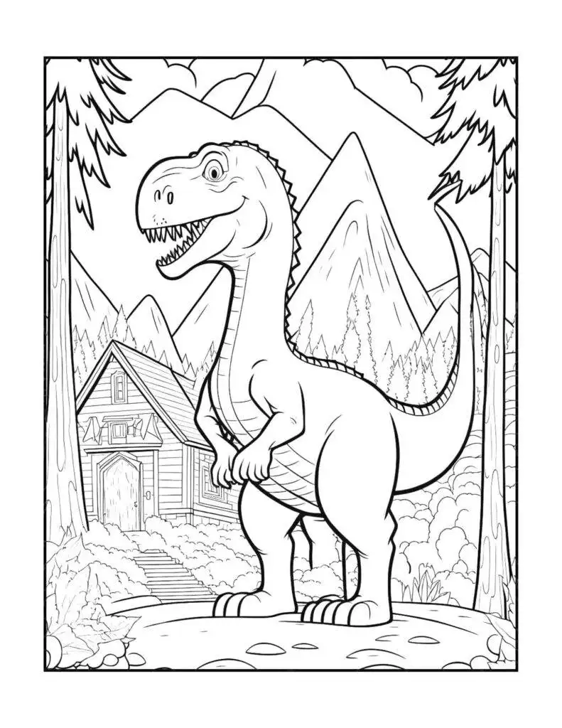 Free dinosaur coloring pages for teens and adults