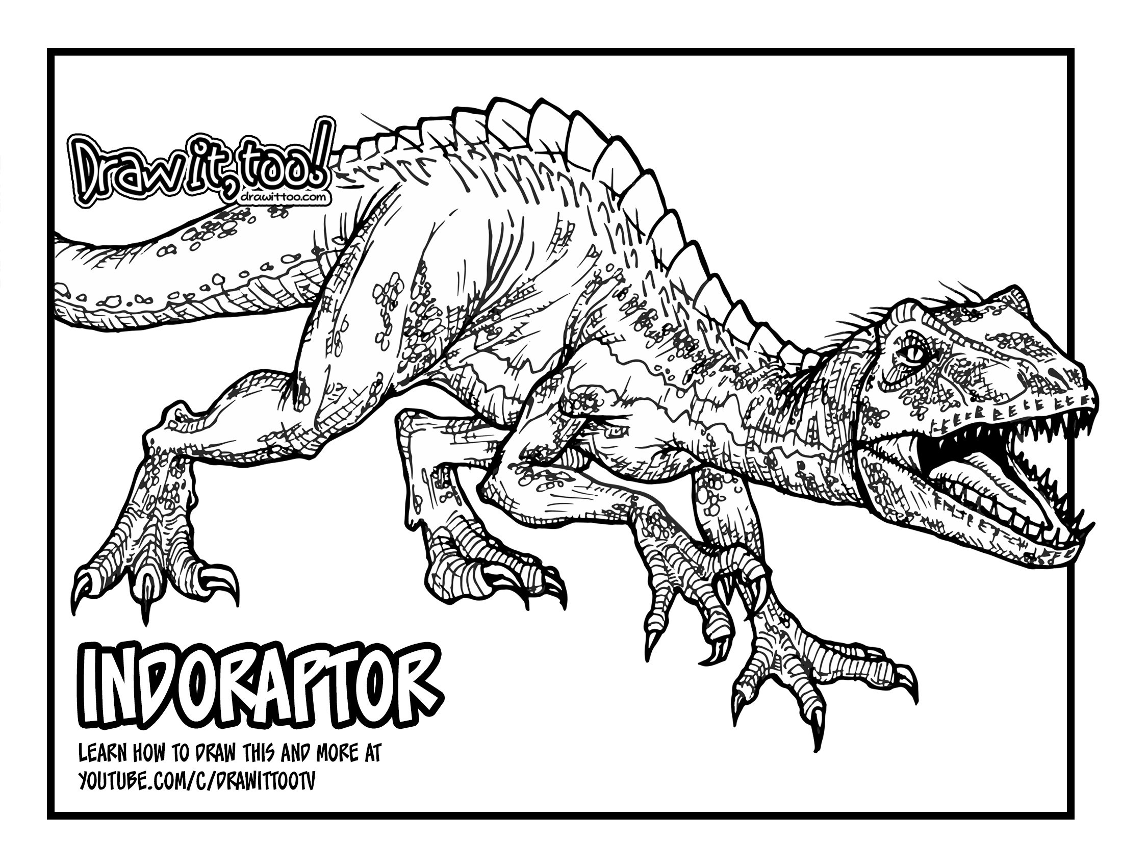 Jurassic world realistic dinosaur coloring page