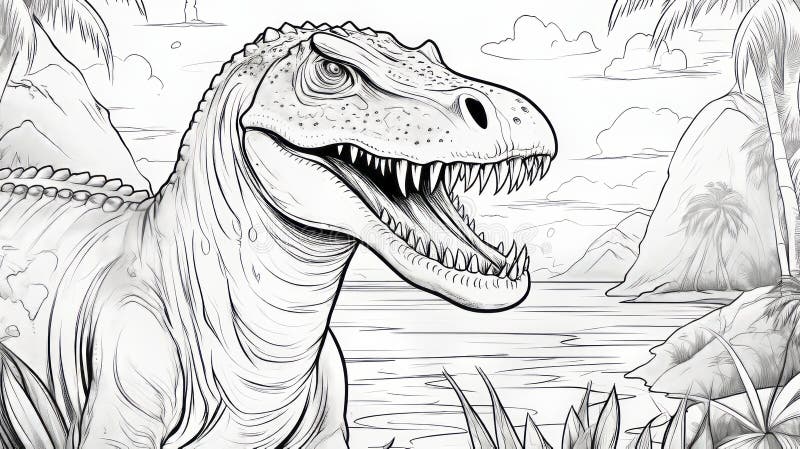 Realistic dinosaur coloring stock illustrations â realistic dinosaur coloring stock illustrations vectors clipart