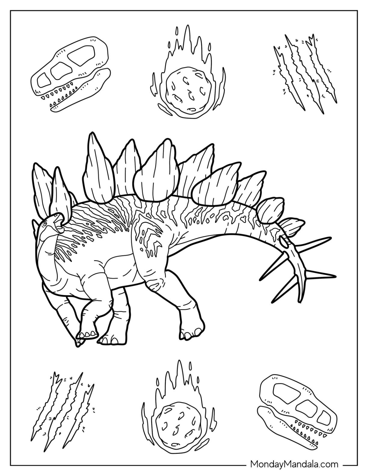 Stegosaurus coloring pages free pdf printables