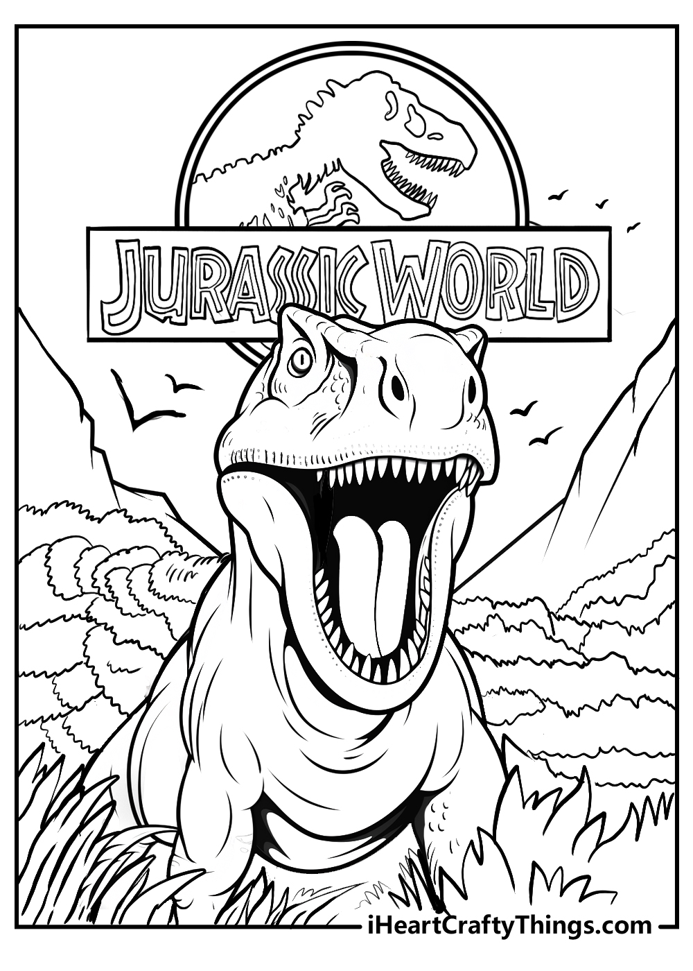 Jurassic world coloring pages free printables