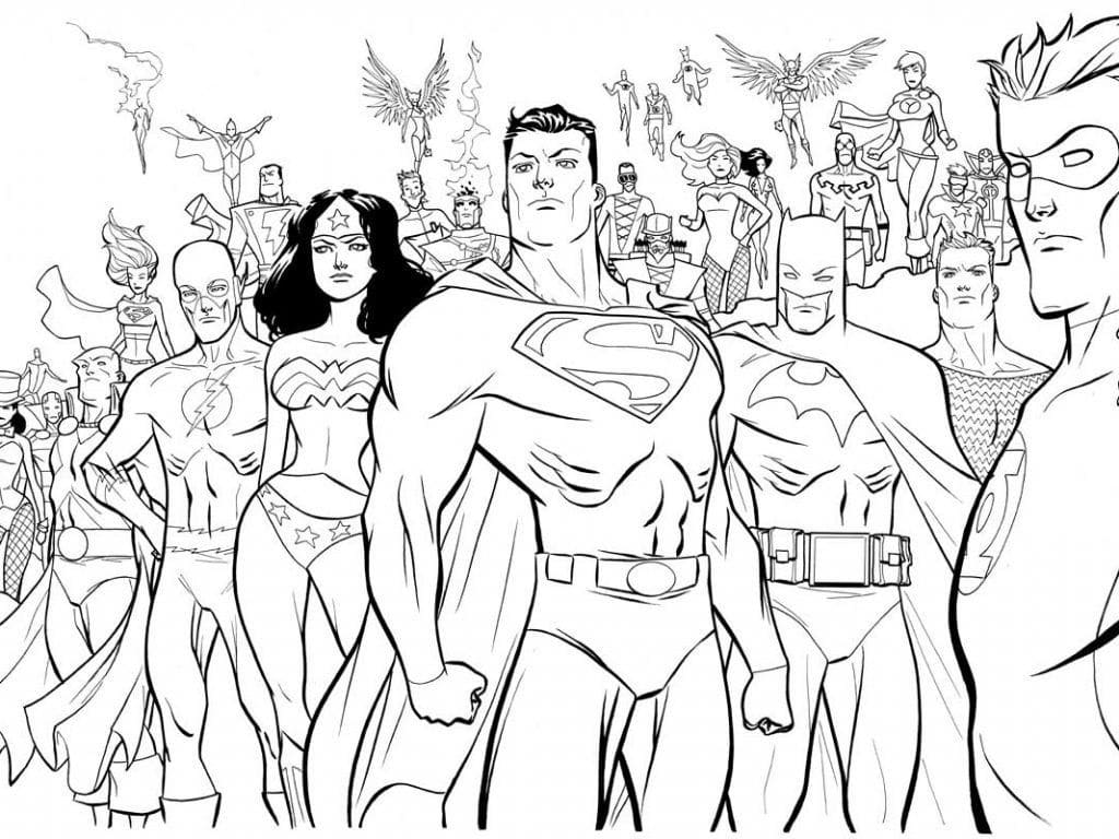 Justice league coloring pages pictures free printable