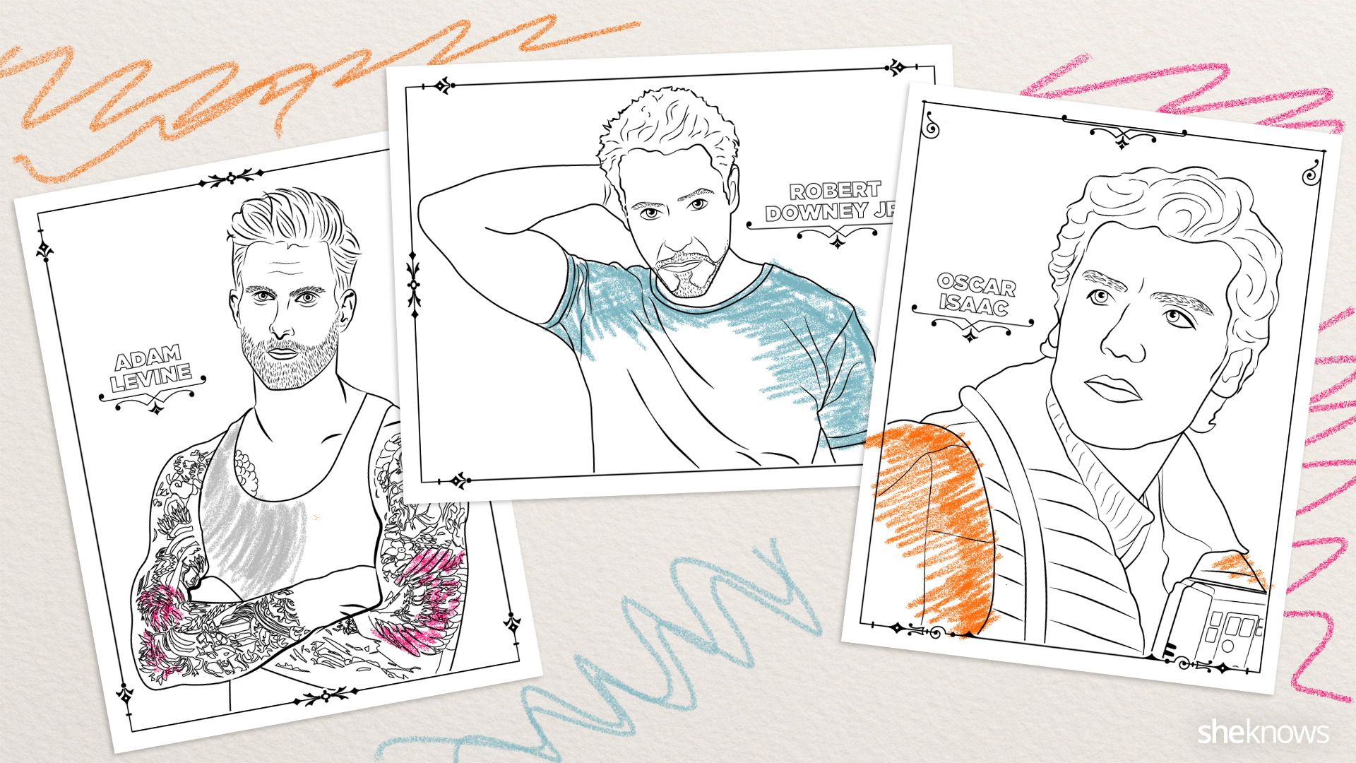 Adult coloring book pages of hollywoods hottest men and theyre printable â