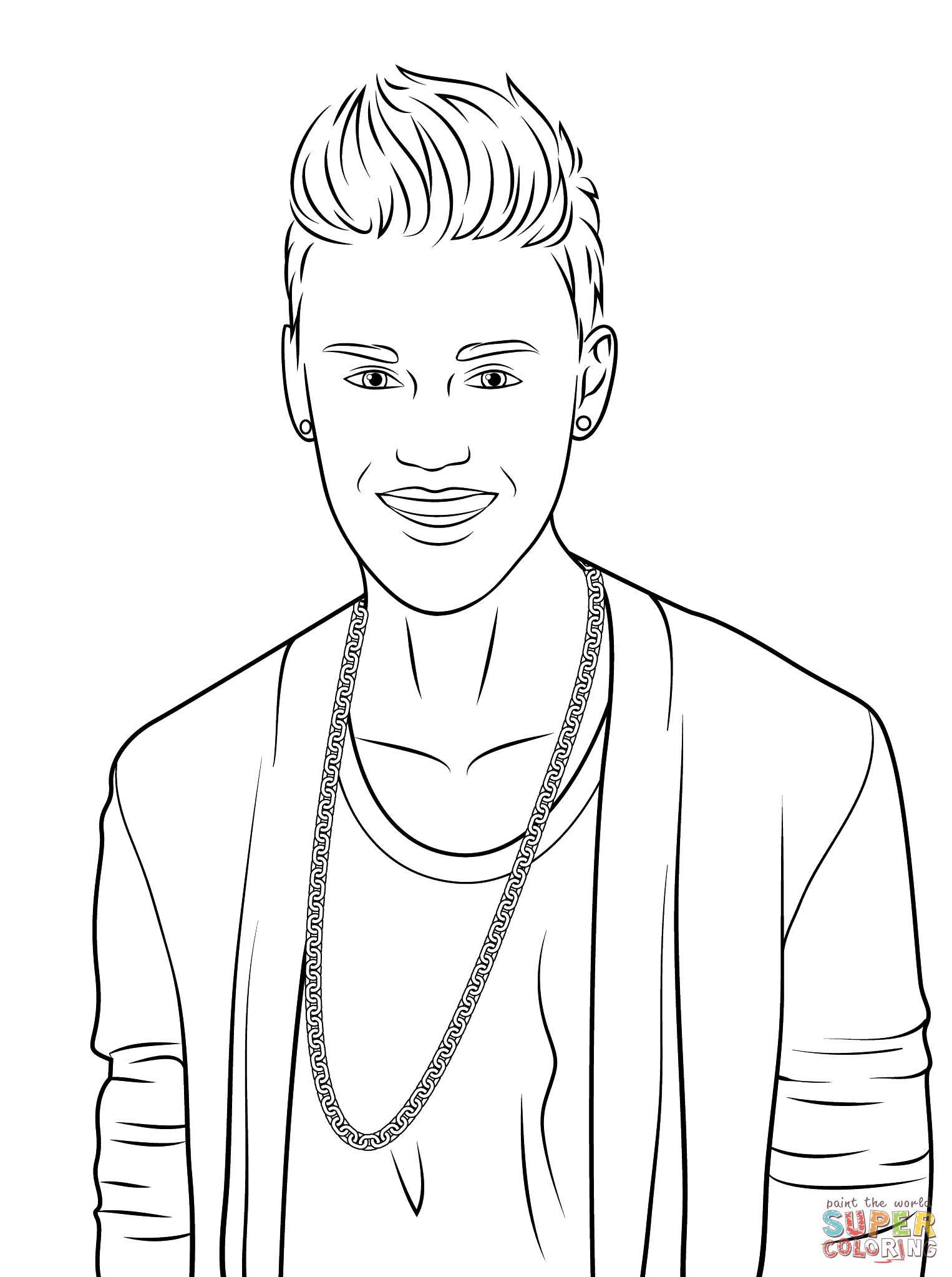 Justin bieber coloring page free printable coloring pages
