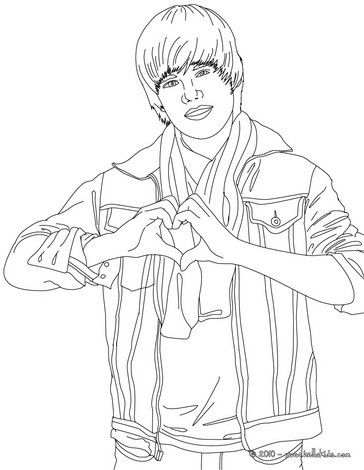 Coloring page justin bieber love sign