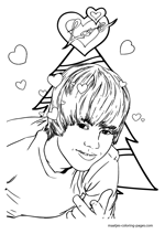 Justin bieber christmas coloring pages