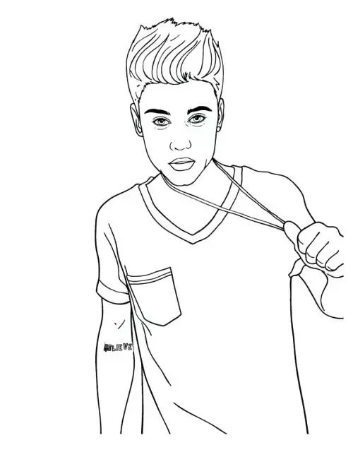 Justin bieber malvorlagen