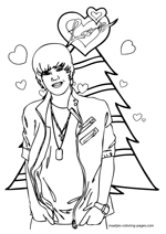 Justin bieber christmas coloring pages