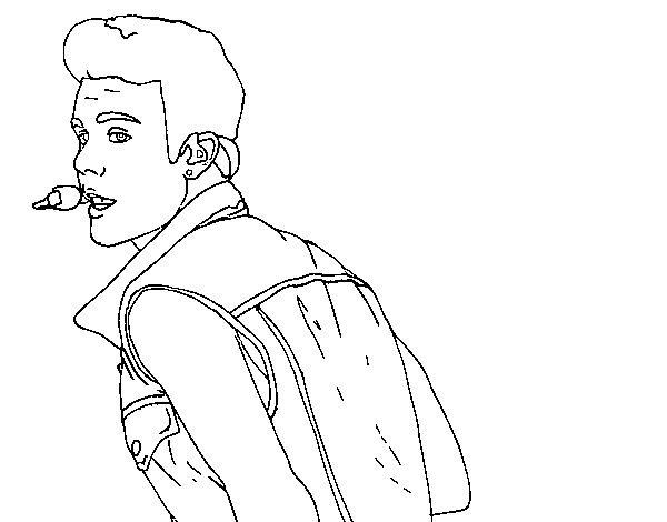 Justin bieber singing coloring page