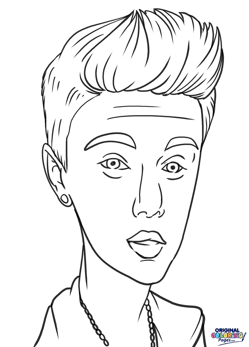 Justin bieber coloring page