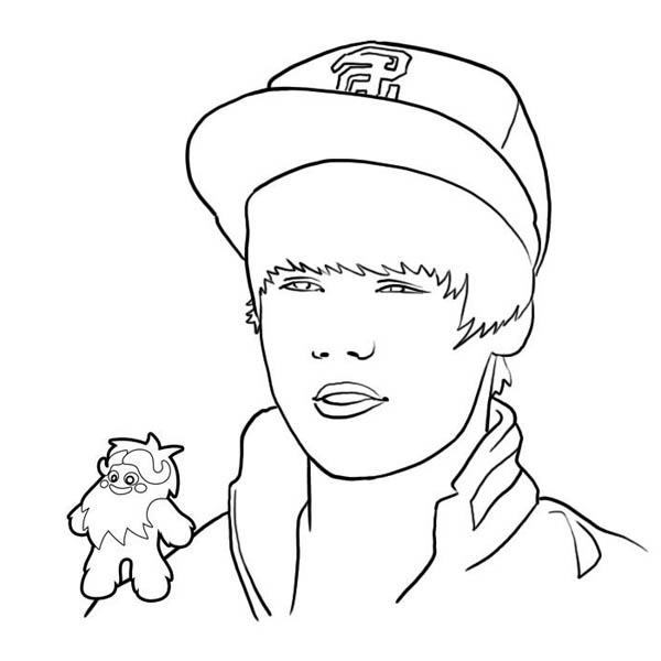 Jtin bieber wearing hat coloring page