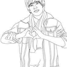 Justin bieber love sign coloring pages