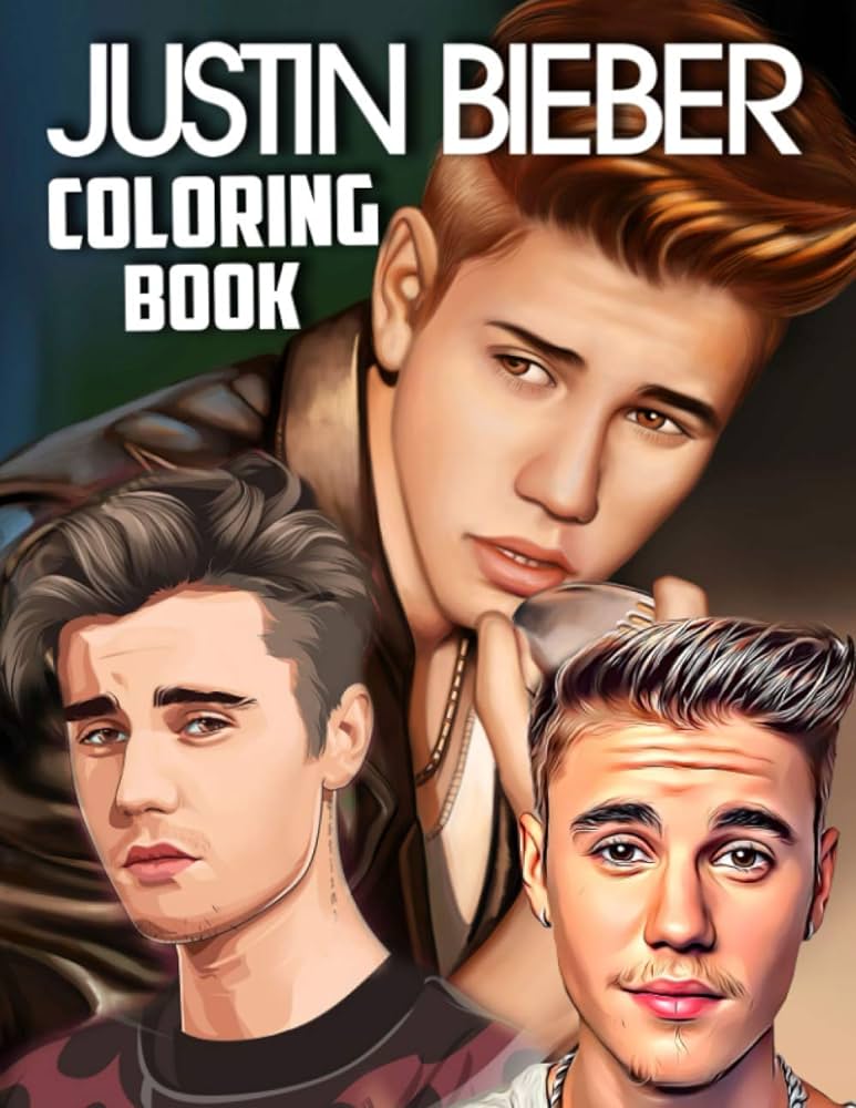 Justin bieber coloring book special bunch of justin bieber illustrations with good layout for all fans a lot of flawless justin bieber images for reduce stress and balance brain odette thomas