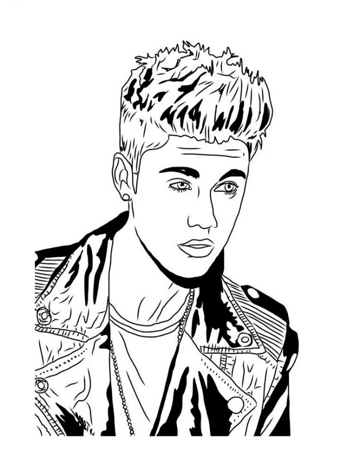 Justin bieber hairstyle coloring book printable and online