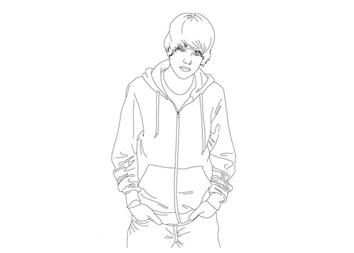 Justin bieber coloring pages