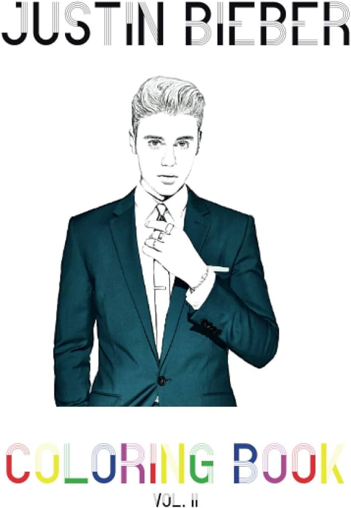 Justin bieber coloring book colouring picture book for one and only fans vol ii by