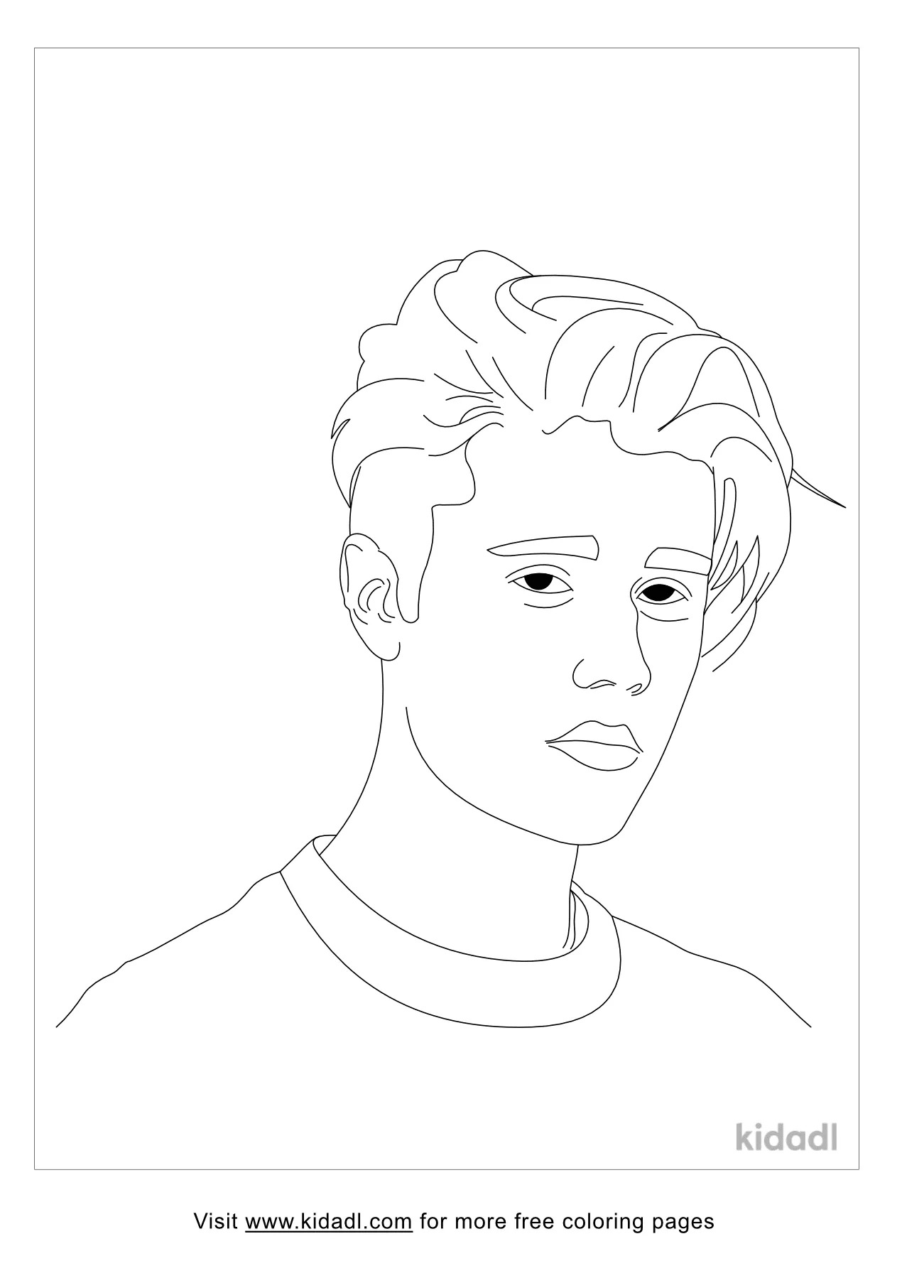 Free justin bieber coloring page coloring page printables