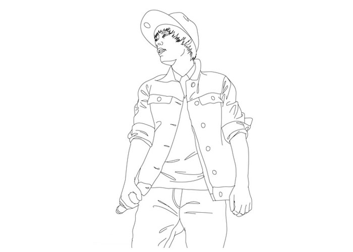 Justin bieber coloring page