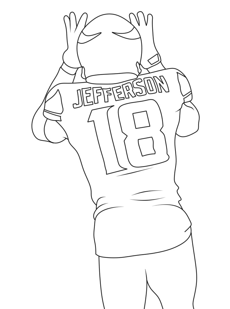 Print justin jefferson coloring page