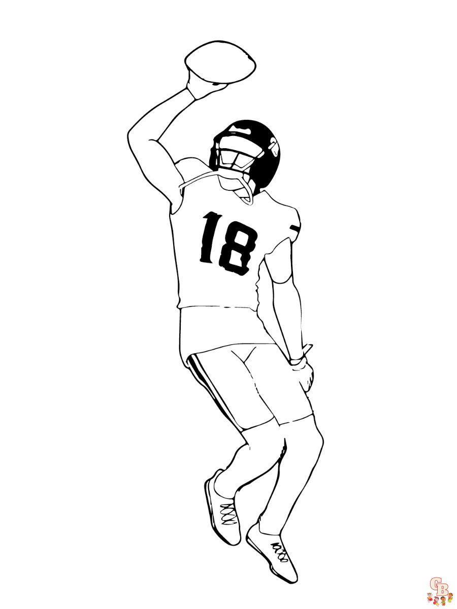 Printable justin jefferson coloring pages free for kids and adults