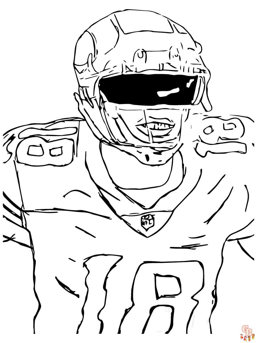Printable justin jefferson coloring pages free for kids and adults