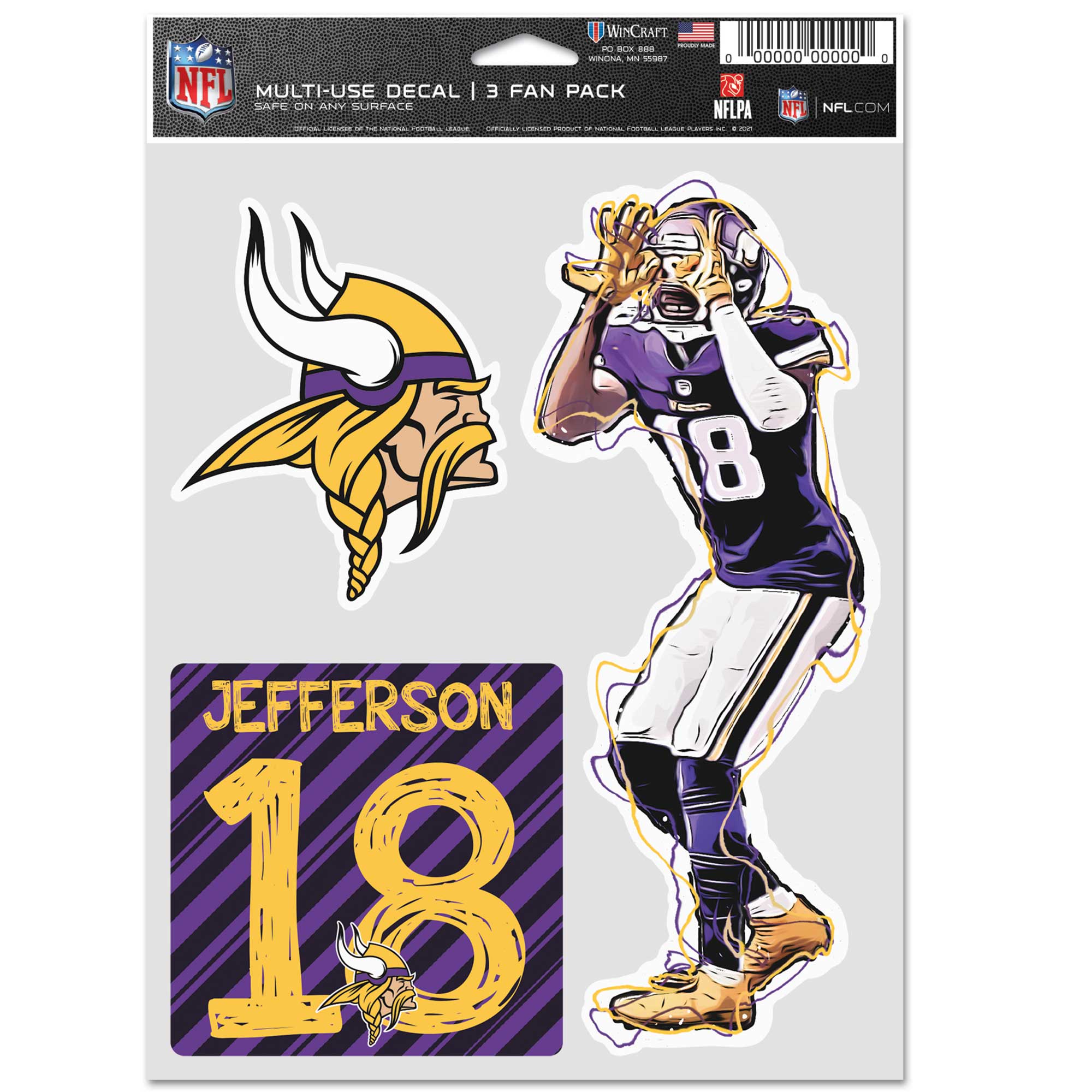 Wincraft justin jefferson minnesota vikings