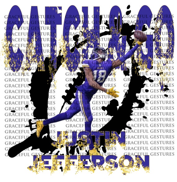 Justin jefferson sublimation dtf transfers png digital sports football players