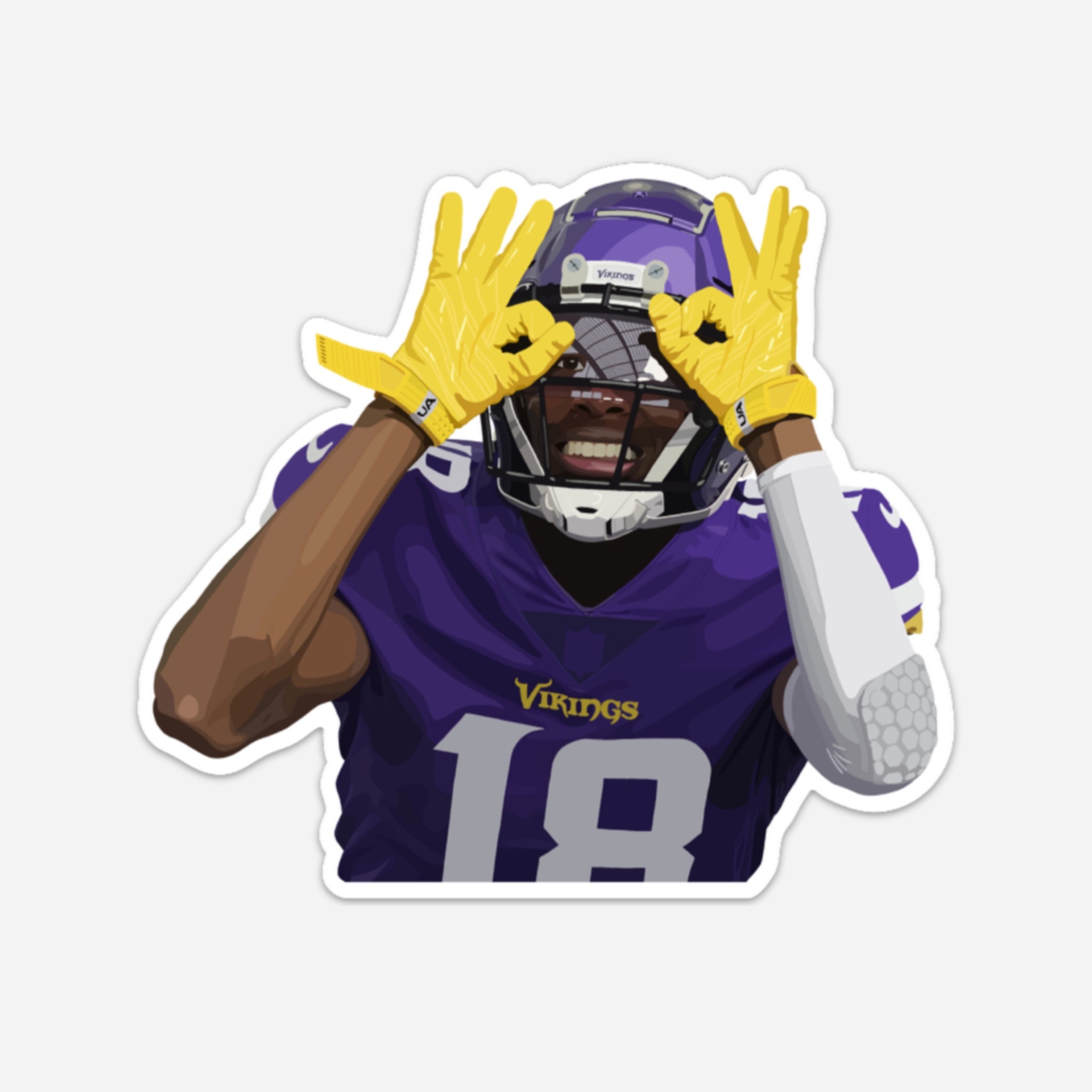 Justin jefferson minnesota vikings vinyl sticker griddy white border