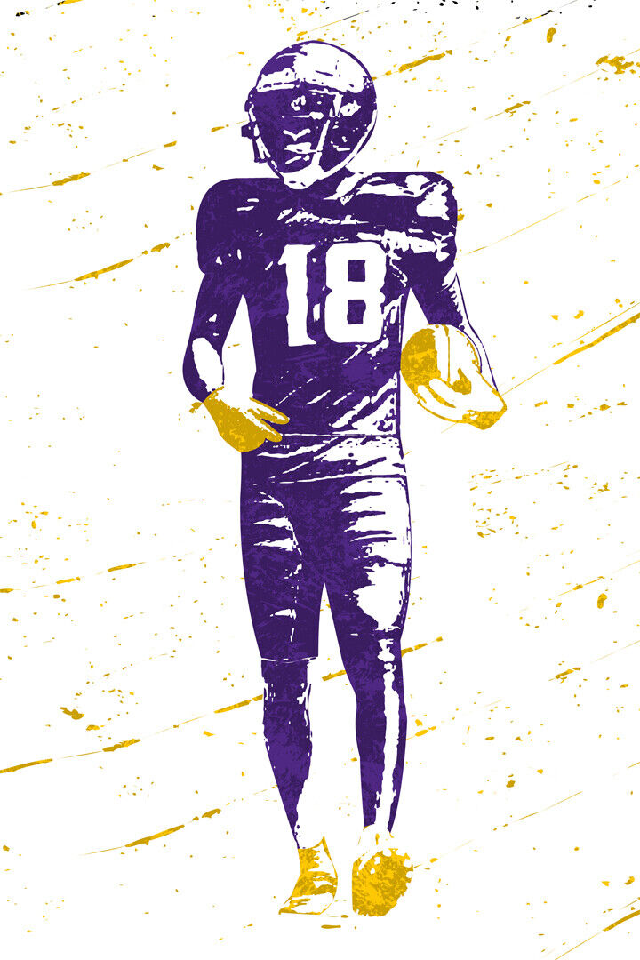 Football justin jefferson jets minnesota vikings wall poster