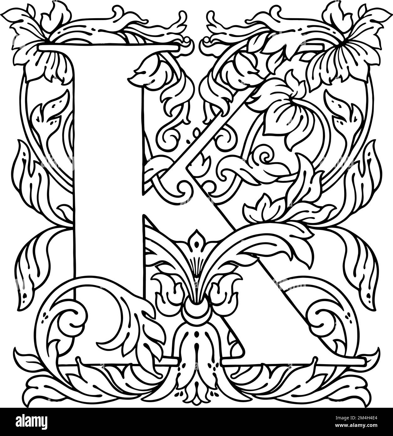 Letter k drawing black and white stock photos images