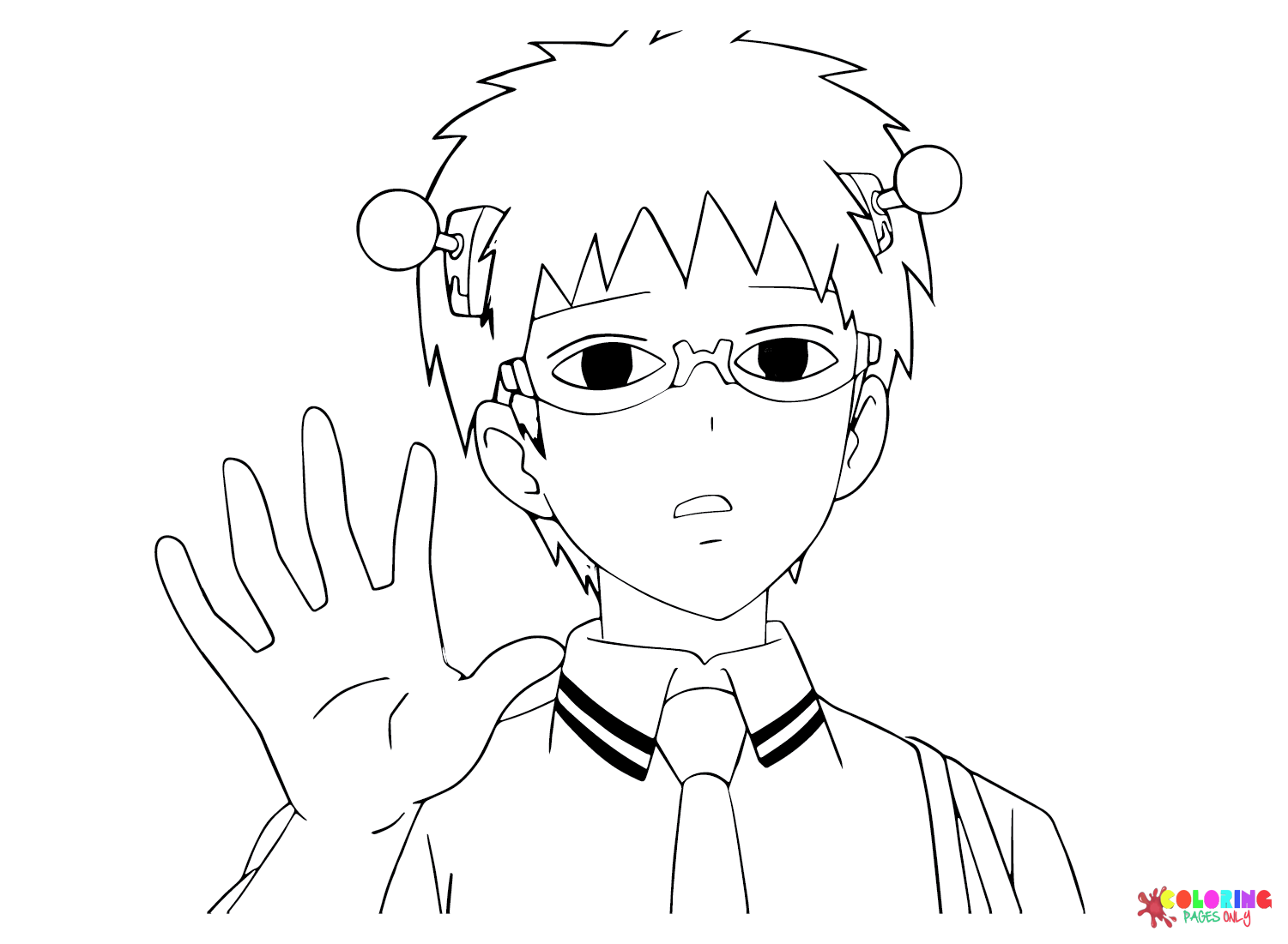 Saiki k coloring pages printable for free download