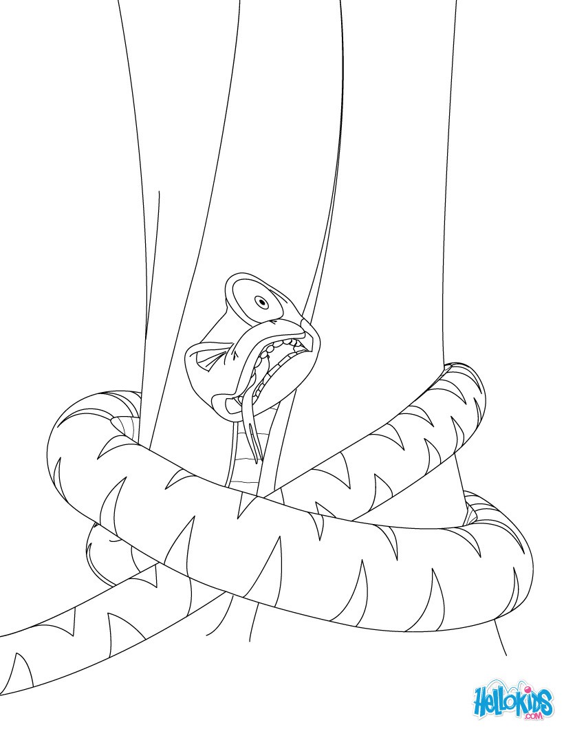 Kaa the pithon coloring pages