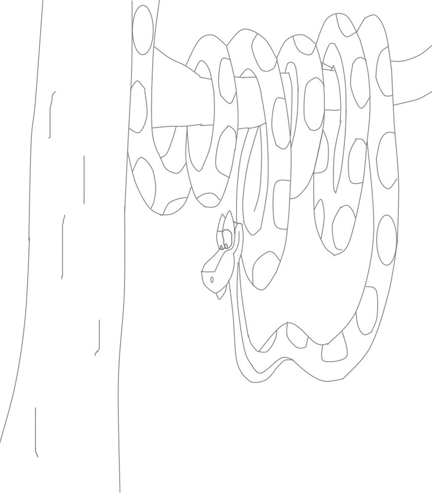 Kaa coloring printable page for kids