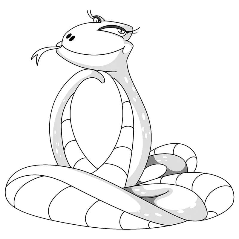 Pretty snake coloring page