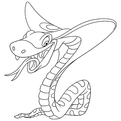 Cartoon snake coloring page stock illustration