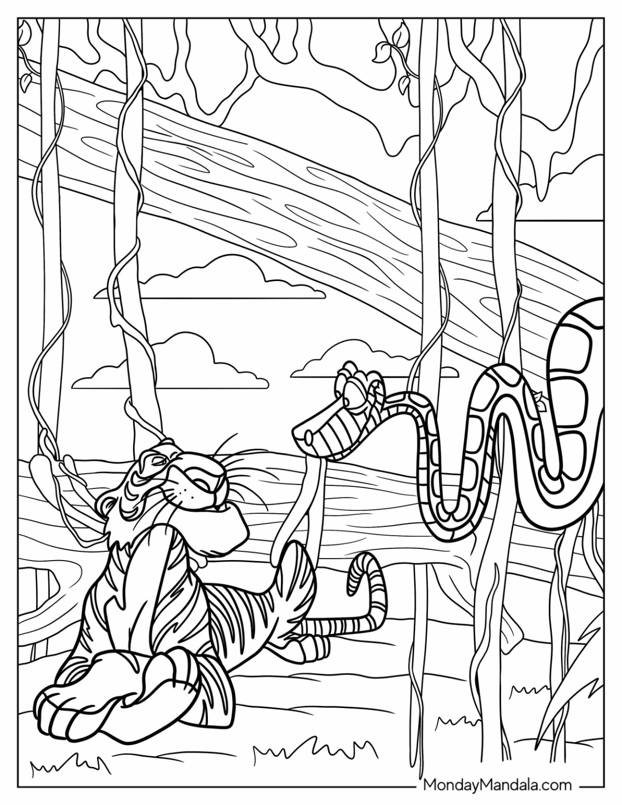Jungle book coloring pages free pdf printable