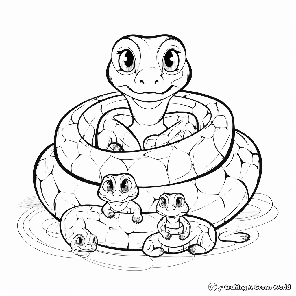 Green anaconda coloring pages