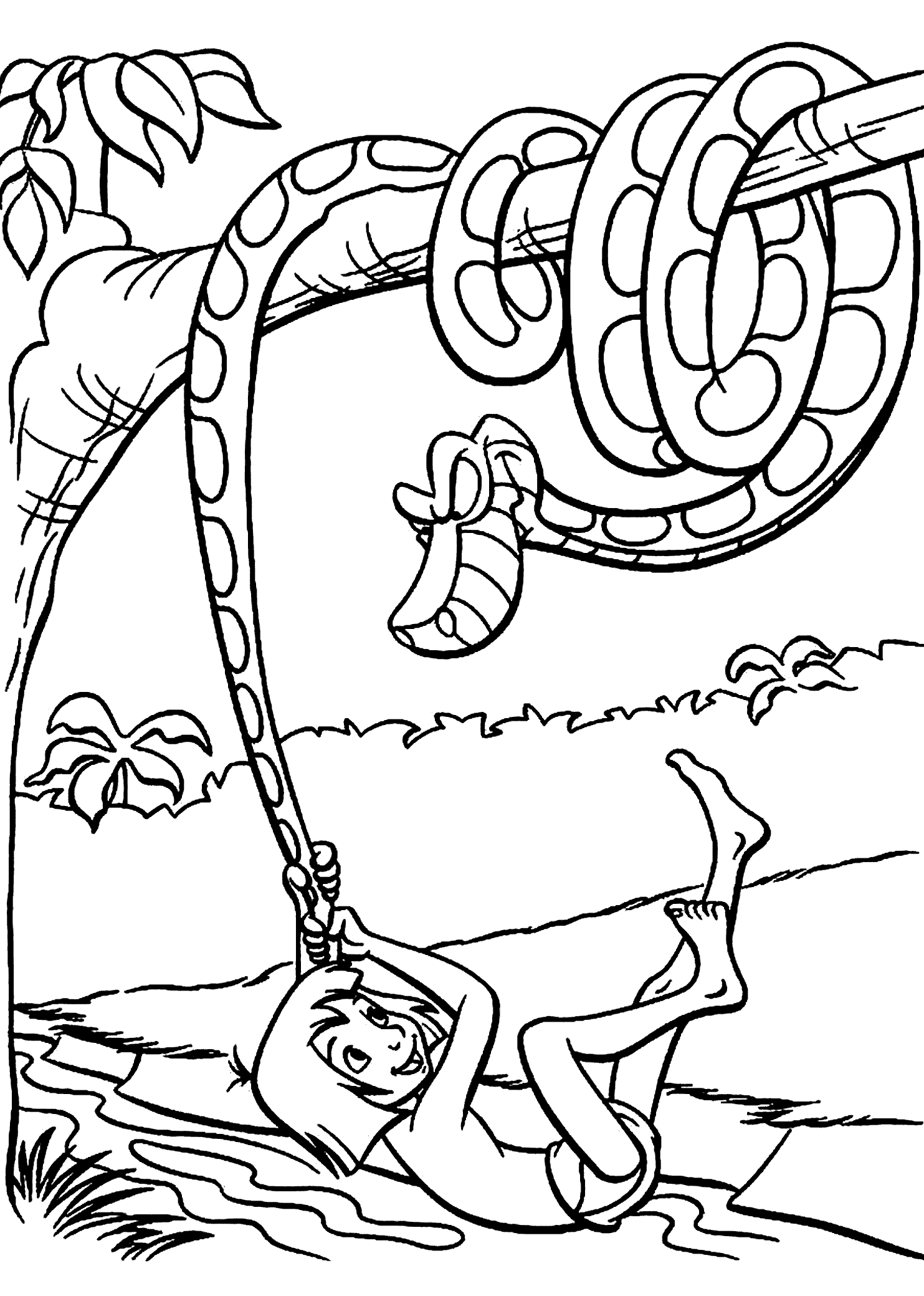 Mowgli and kaa coloring pages for kids printable free coloriage pages de coloriage disney livre de couleur