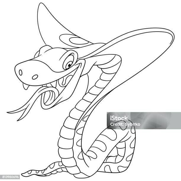 Cartoon snake coloring page stock illustration